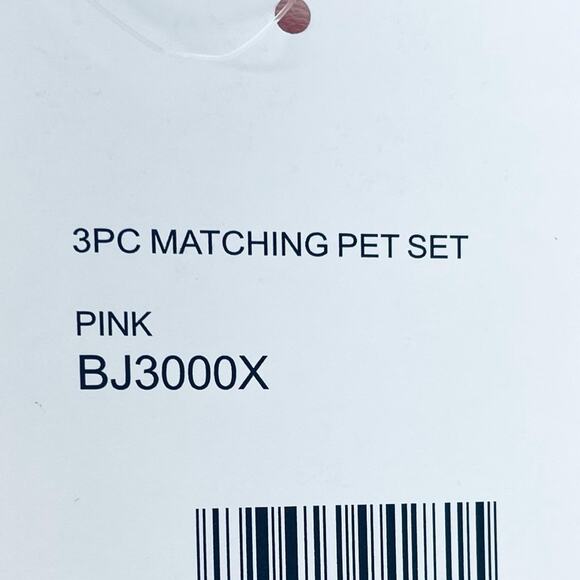 Betsey Johnson Hearts 3 Piece Matching Pet Set, Pink - Picture 2 of 5
